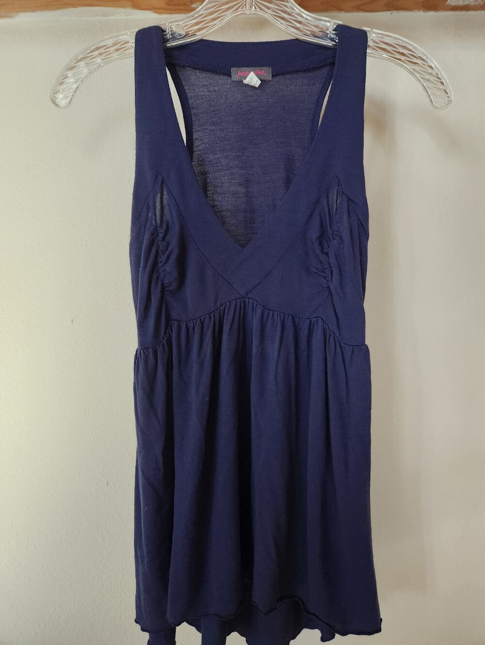 Y2k Just Sweet Brand Sleeveless Navy V-Neck Women's Tank Top